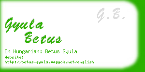 gyula betus business card